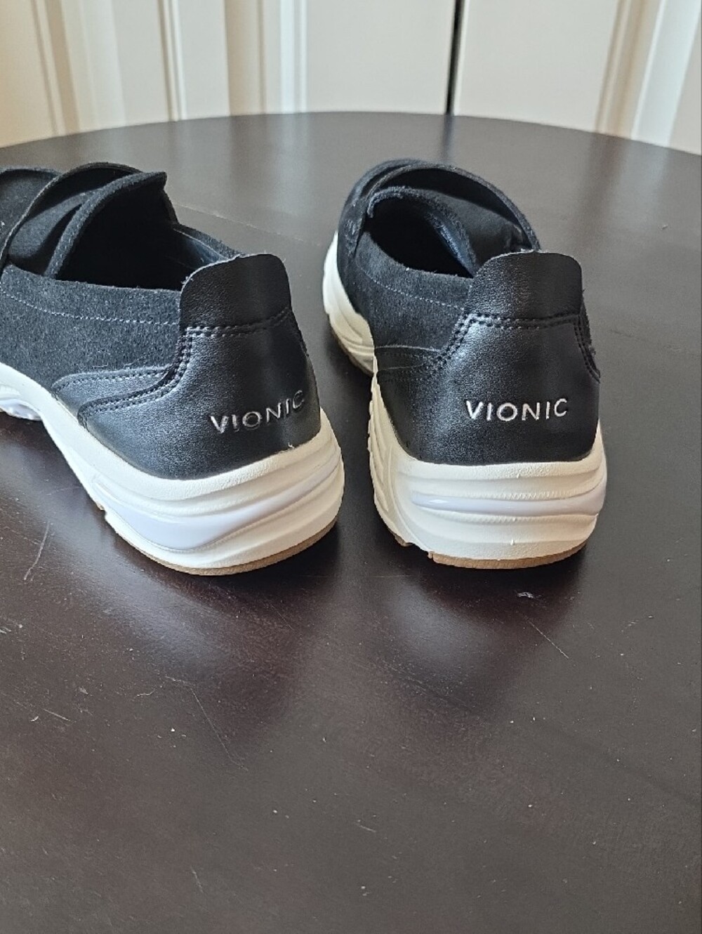 Vionic Black Slip-On Loafers with White Sole - Picture 2 of 5